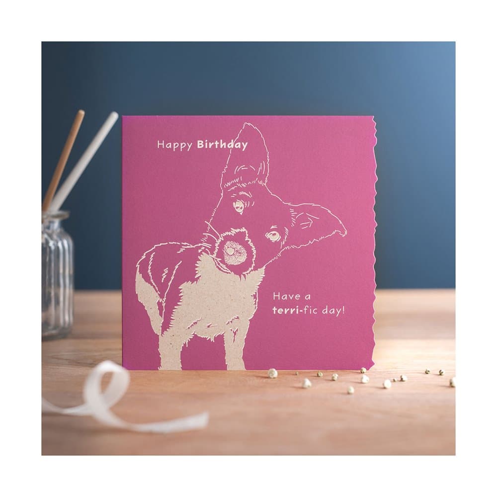 Deckled Edge Colour Block Animal Greetings Card