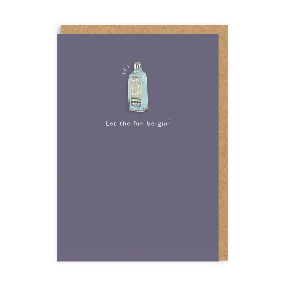 Ohh Deer Gin Enamel Pin Greeting Card