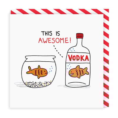 Ohh Deer Vodka Goldfish Square Greeting Card