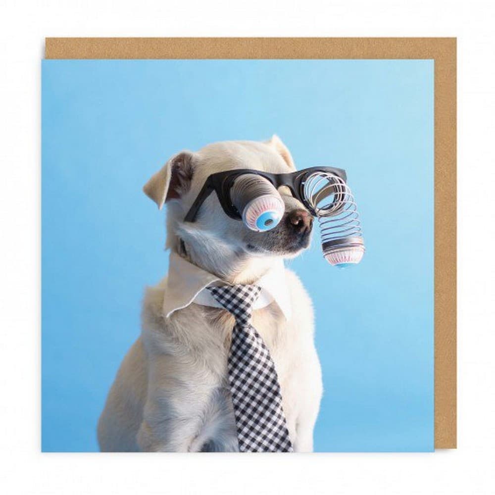 Ohh Deer Googly Eyes Dog Greeting Card