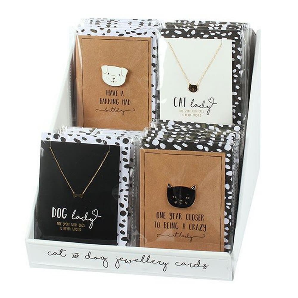 Something Different Cat And Dog Cards With Jewellery (Set Of 32)