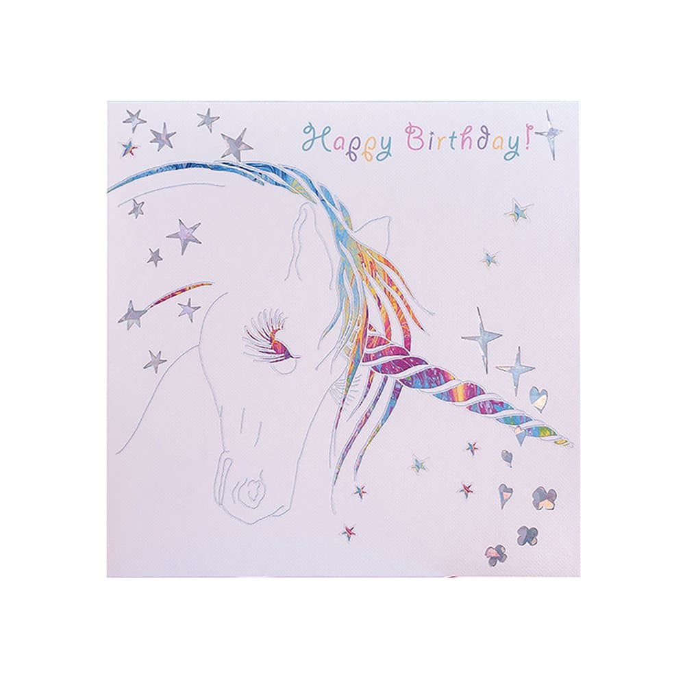 Deckled Edge Prancing Myth Greetings Card