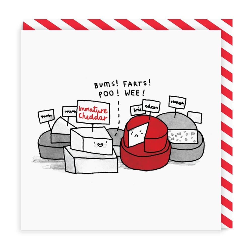 Ohh Deer Immature Cheese Square Greeting Card