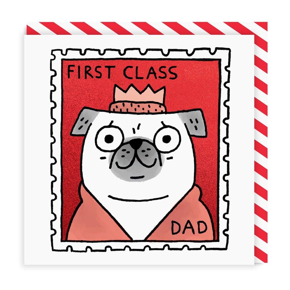Ohh Deer First Class Dad Square Greeting Card