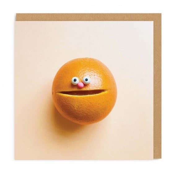Ohh Deer Orange Smiley Face Greeting Card