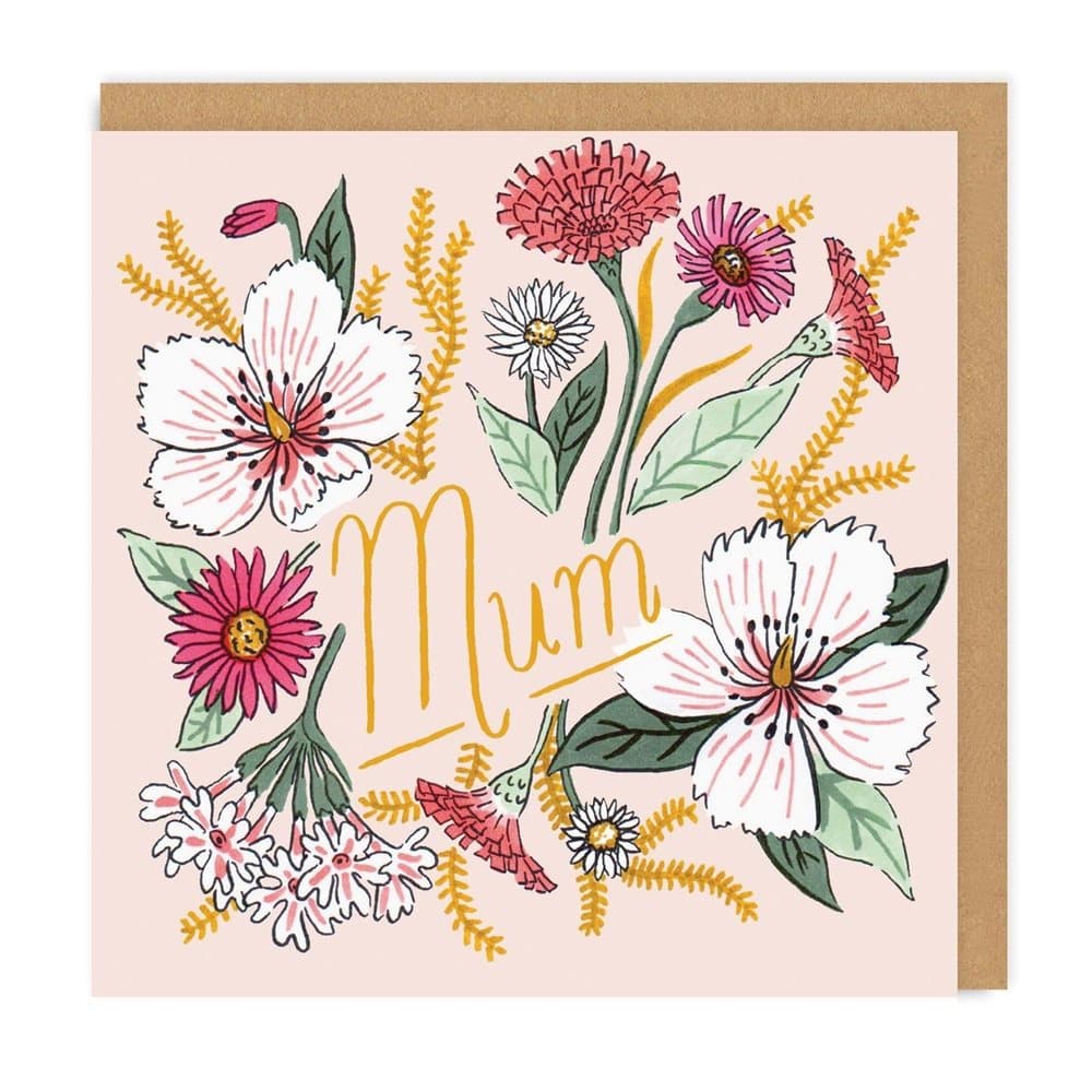 Ohh Deer Mum Floral Square Greeting Card