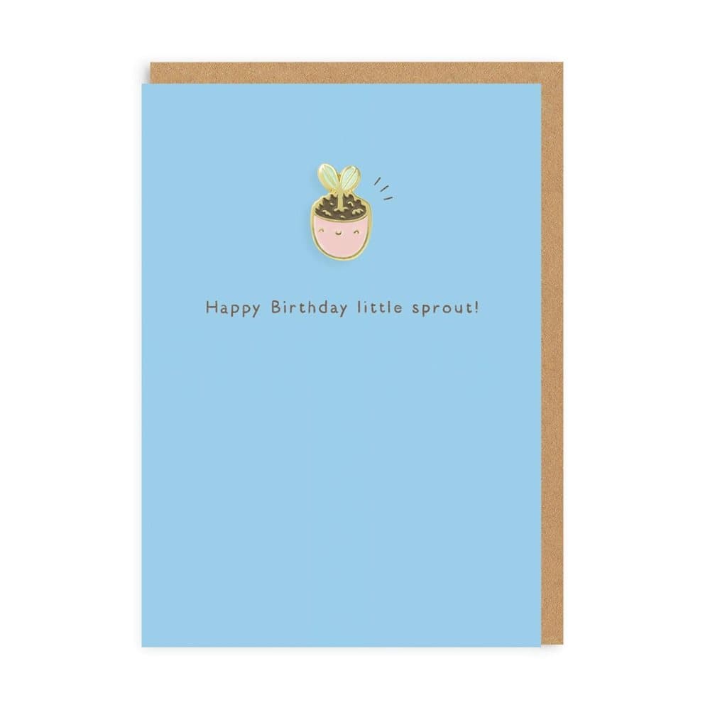 Ohh Deer Plant Pot Enamel Pin Greeting Card