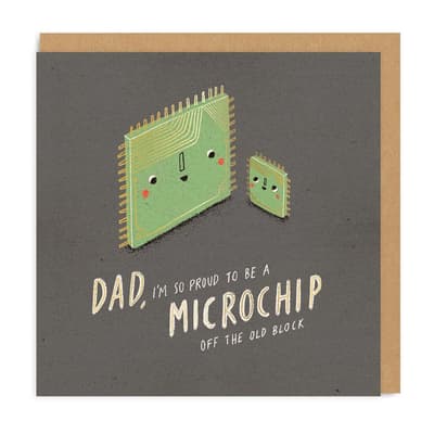 Ohh Deer Dad Microchip Square Greeting Card