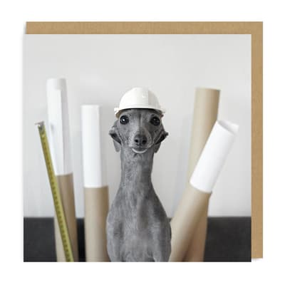 Ohh Deer Dog Builder Square Greeting Card