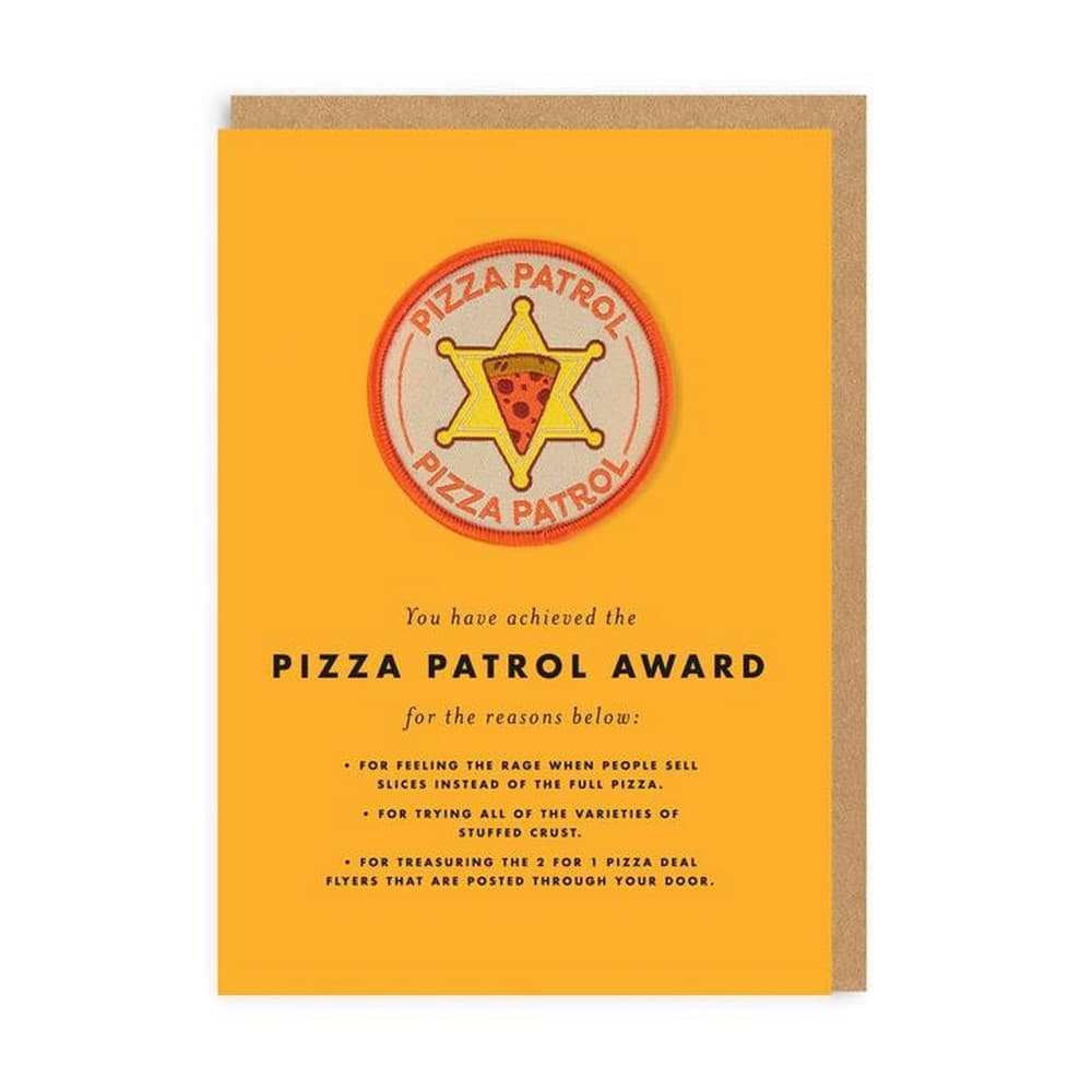 Ohh Deer Pizza Patrol Woven Patch Greeting Card