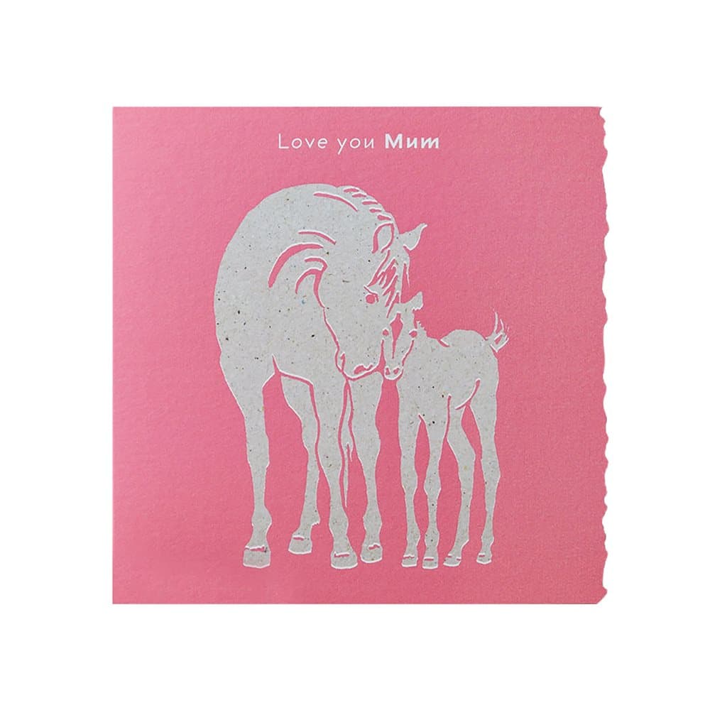 Deckled Edge Colour Block Pony Greetings Card