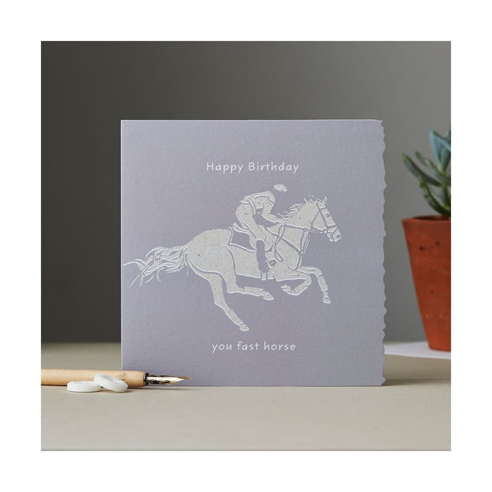 Deckled Edge Colour Block Pony Greetings Card