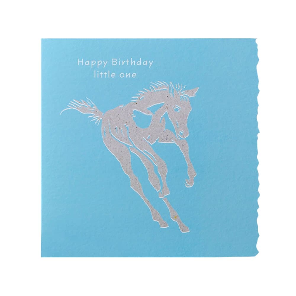 Deckled Edge Colour Block Pony Greetings Card