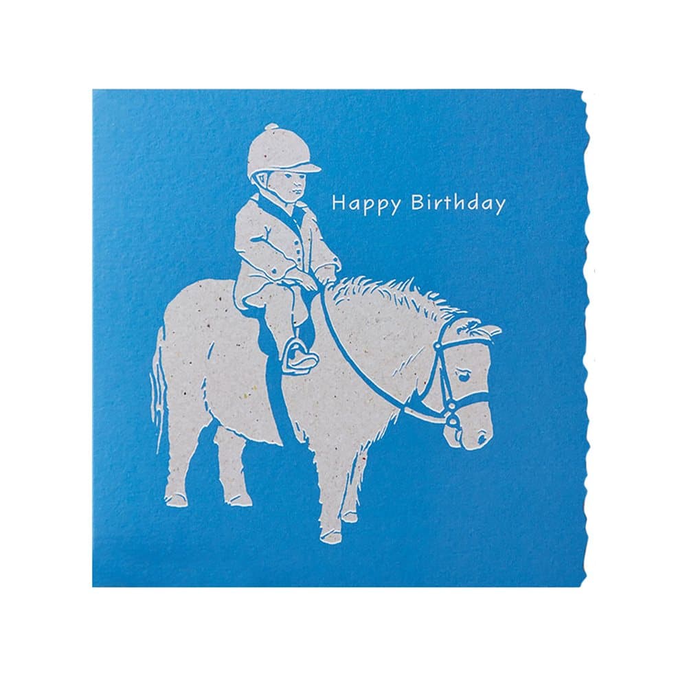 Deckled Edge Colour Block Pony Greetings Card