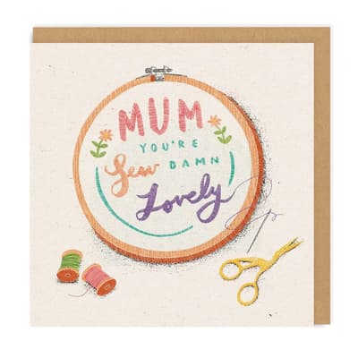 Ohh Deer Sew Damn Lovely Square Greeting Card