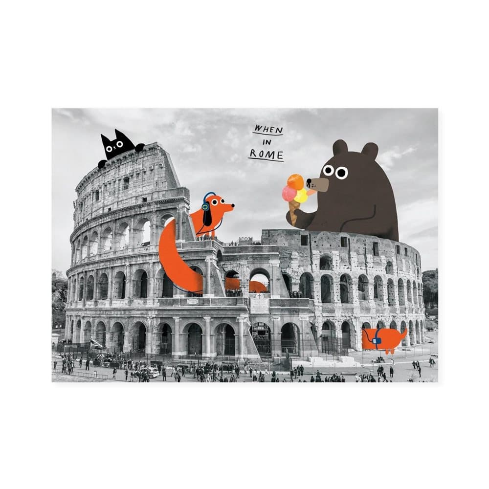 Ohh Deer When In Rome Postcard