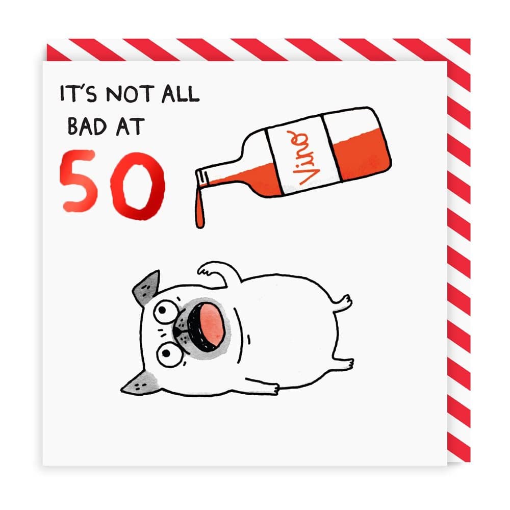 Ohh Deer Not Bad At 50 Square Birthday Card