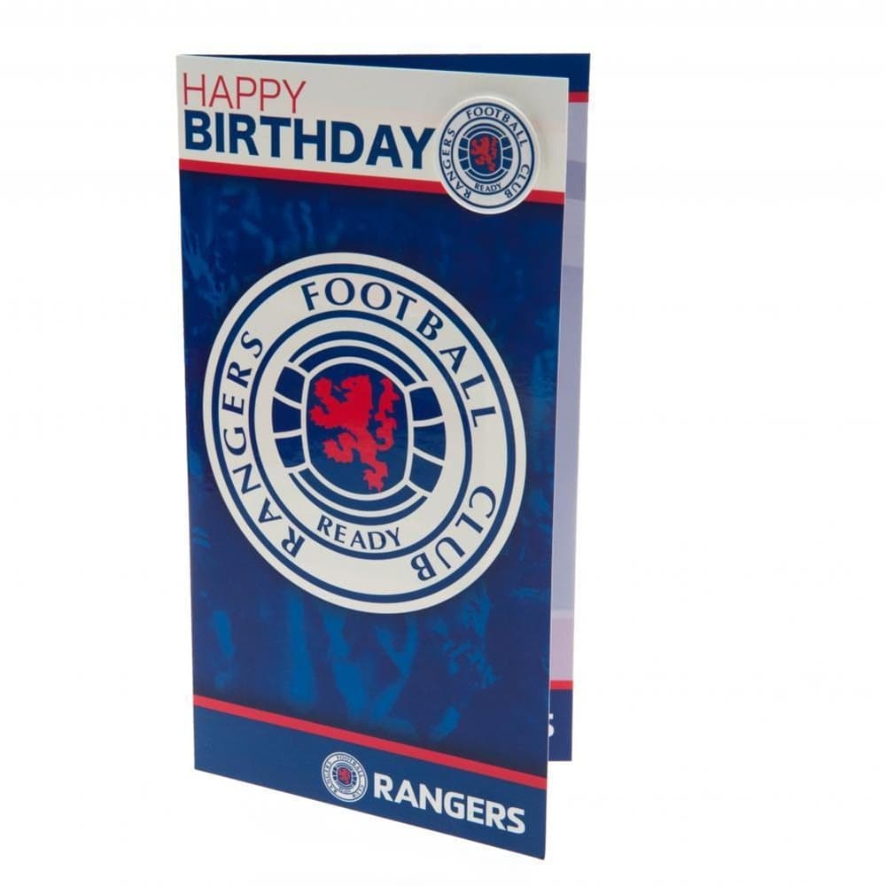 Rangers FC Birthday Card And Badge