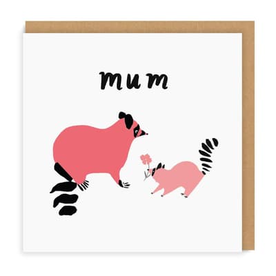 Ohh Deer Mothers Day Racoon Square Greeting Card