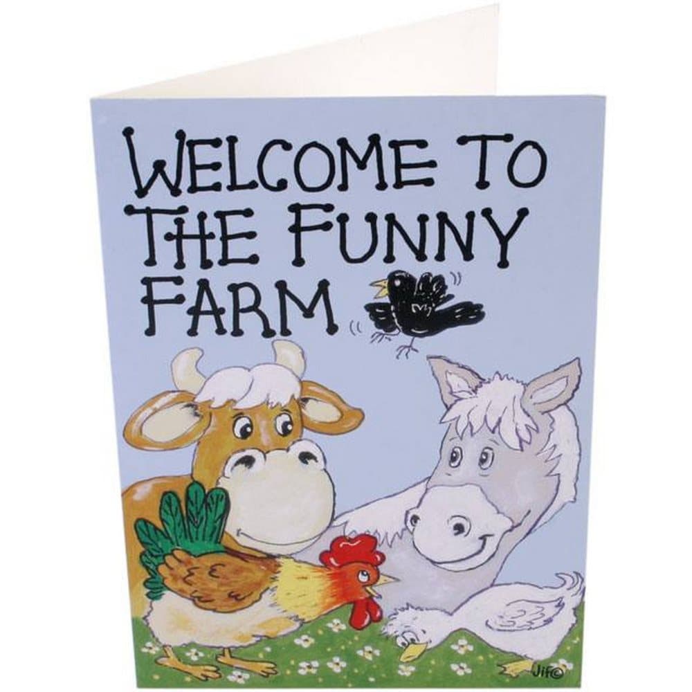 Something Different Welcome To The Funny Farm Smiley Cards (Pack Of 6)