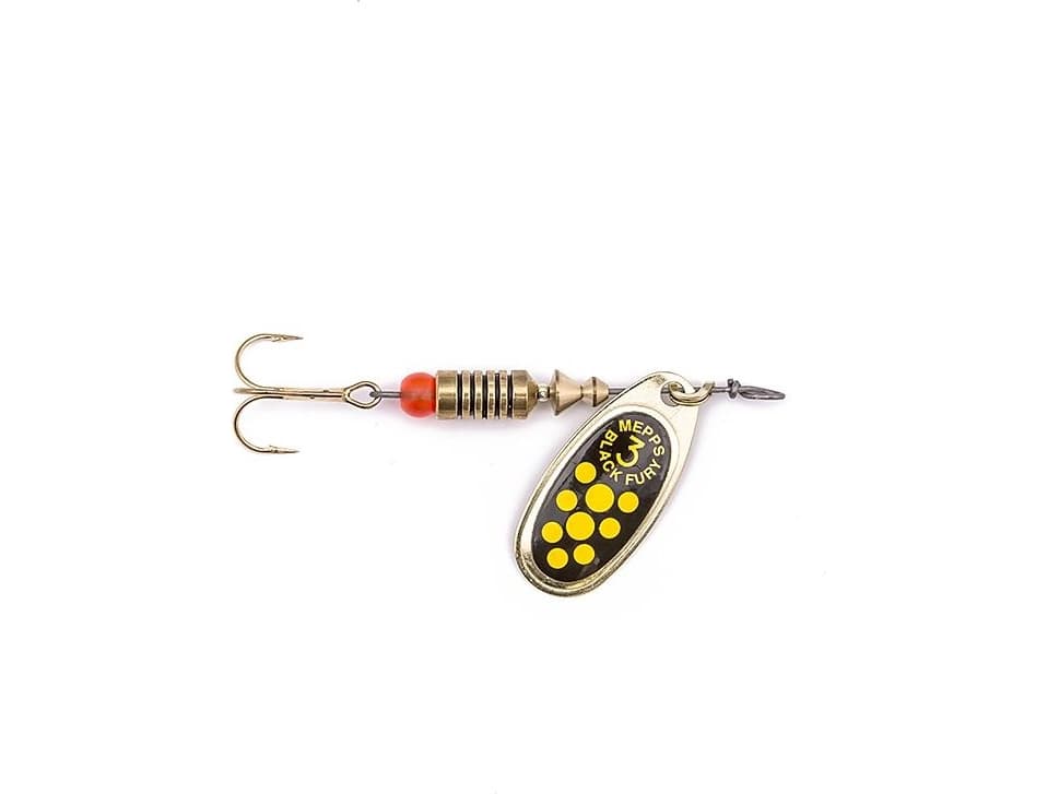 Mepps Spoon Black Fury gold/yellow dots 1/3.5g