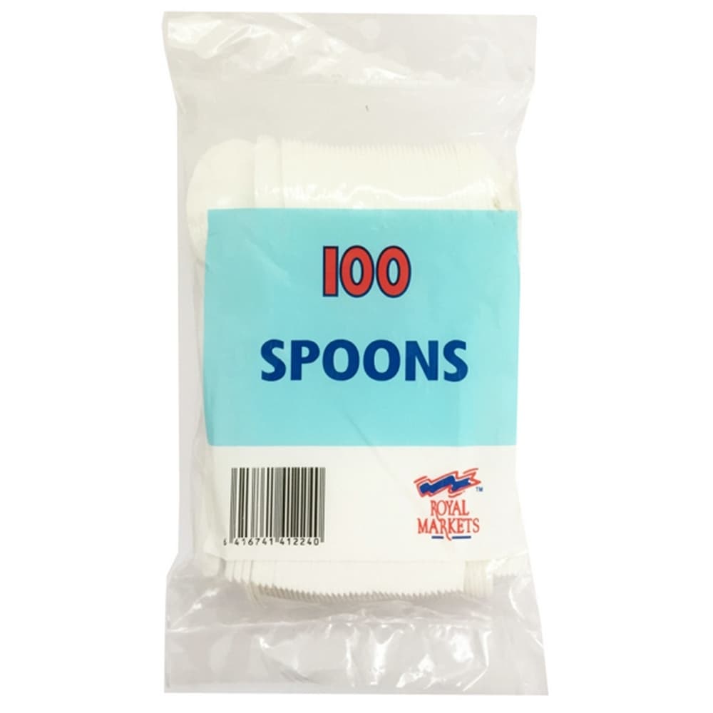 Royal Markets Disposable Plastic Spoons (Pack of 100)