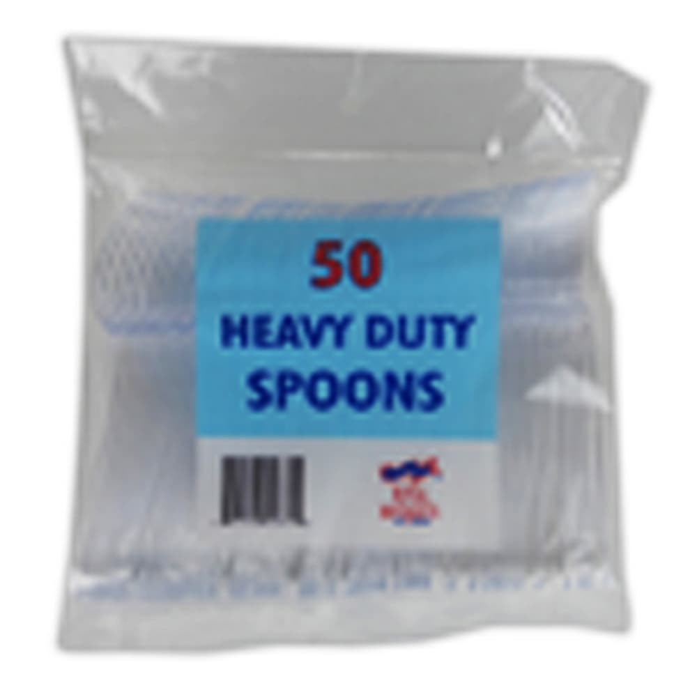 Royal Markets Heavy Duty Disposable Plastic Spoons (Pack of 50)