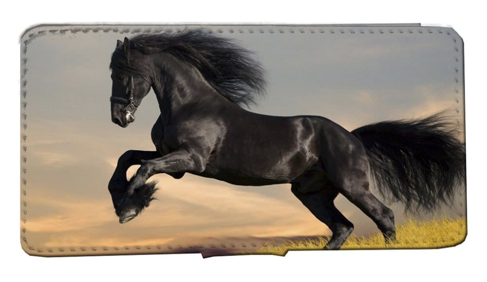 iPhone 6 / 6s Plånboksfodral : Svart häst skal fodral