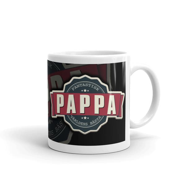 T-shirt med Pappa vintage stil färg tryck + mugg + mössa paket