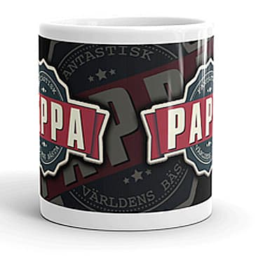 T-shirt med Pappa vintage stil färg tryck + mugg + mössa paket