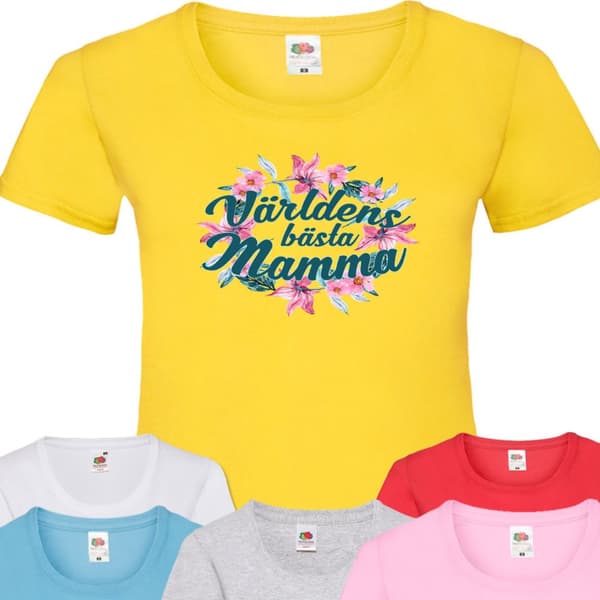 Mamma dam t-shirt - flera färger - Blom