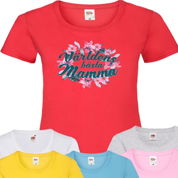 Mamma dam t-shirt - flera färger - Blom