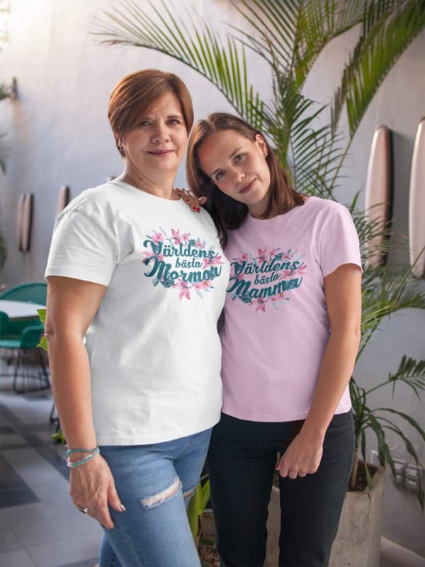 Mamma dam t-shirt - flera färger - Blom