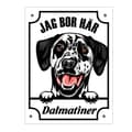 Miniatyrbild 1 av 2: Plåtskylt Dalmatiner Kikande hund skylt