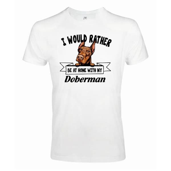 Doberman Kikande hund t-shirt - Rather be with...