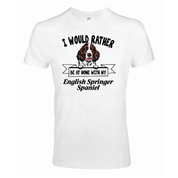 English springer spaniel Kikande hund t-shirt - Rather be with..