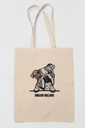 Miniatyrbild 2 av 3: English Bulldog tygkasse hund shopping väska Tote bag