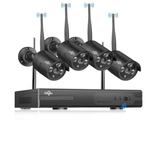 HISEEU Komplett Övervakningssystem 4st trådlösa IP-kameror 960P IP66