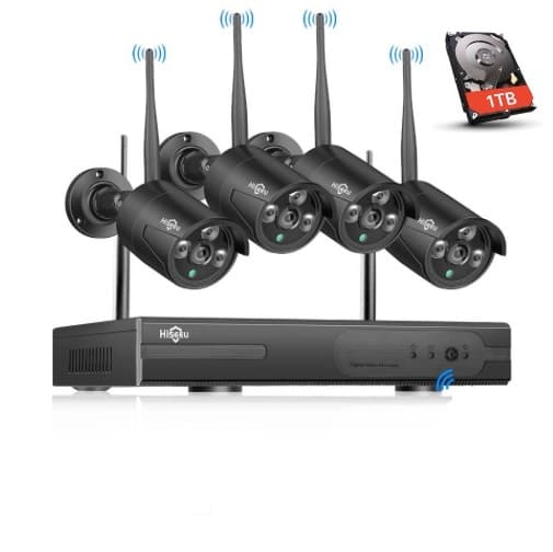 HISEEU Övervakningssystem 4st IP-kameror 960P 1TB