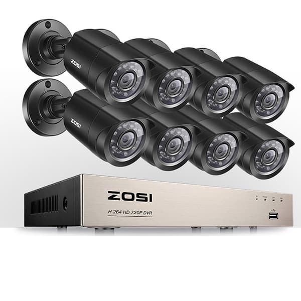 ZOSI Övervakningspaket 8st kameror 720P Vattentålig 1TB