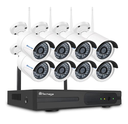 Techage 720P Övervakningssystem 8 st trådlösa IP-kameror Wi-fi NVR-kit