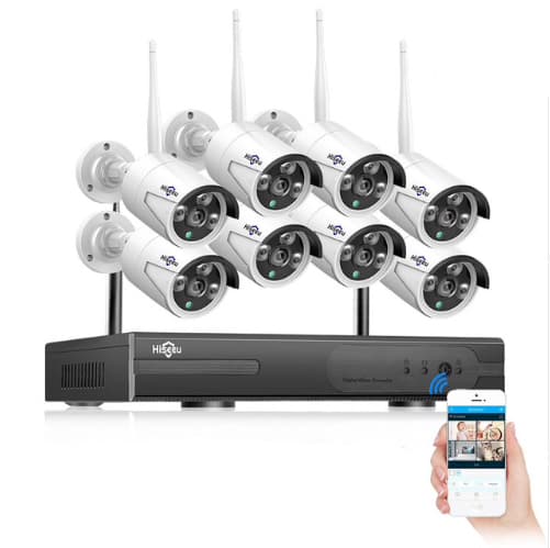 HISEEU komplet overvågning 8ST WiFi IP-kameraer 1080P 3TB