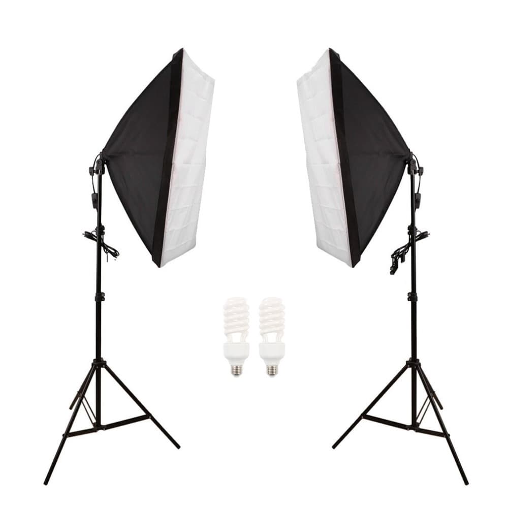 Studioset softbox belysning 2 x 135 W
