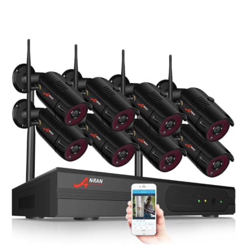 ANRAN övervakningsset 8st 2MP kameror bullet HD 1080P Wifi 1TB
