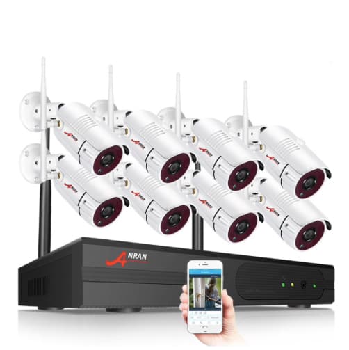 ANRAN övervakningsset 8st 2MP kameror bullet HD 1080P Wifi 4TB