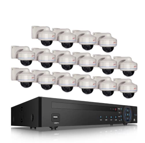 ANRAN PoE Övervakningssystem 16 st kameror 1080P IP66 Dome 2TB