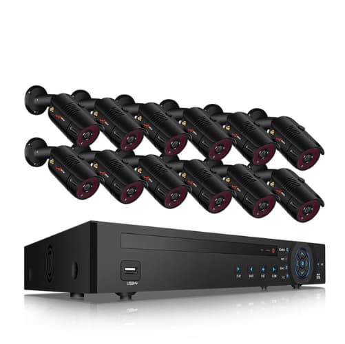 ANRAN PoE Övervakningssystem 12 st kameror 1080P IP66 1TB