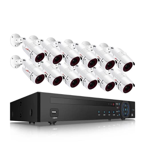 ANRAN PoE Övervakningssystem 12 st kameror 1080P IP66 1TB