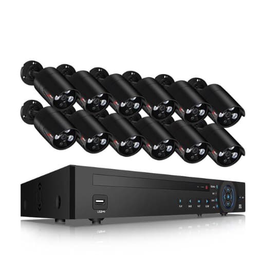 ANRAN PoE Övervakningssystem 12 st kameror 5MP IP66 4TB