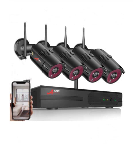 ANRAN-valvontajärjestelmä Langattomat IP-kamerat, Wi-Fi NVR Kit 960P HD